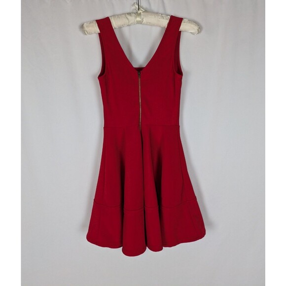 Lulus Dress XS Women's Red Square Neck Sleeveless Skater Fit & Flare Zipper Back - Picture 4 of 8
